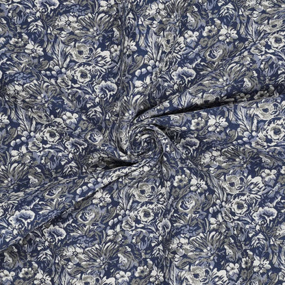 Image of tapestry blue irises – available online at Charlotte's Fabrics
