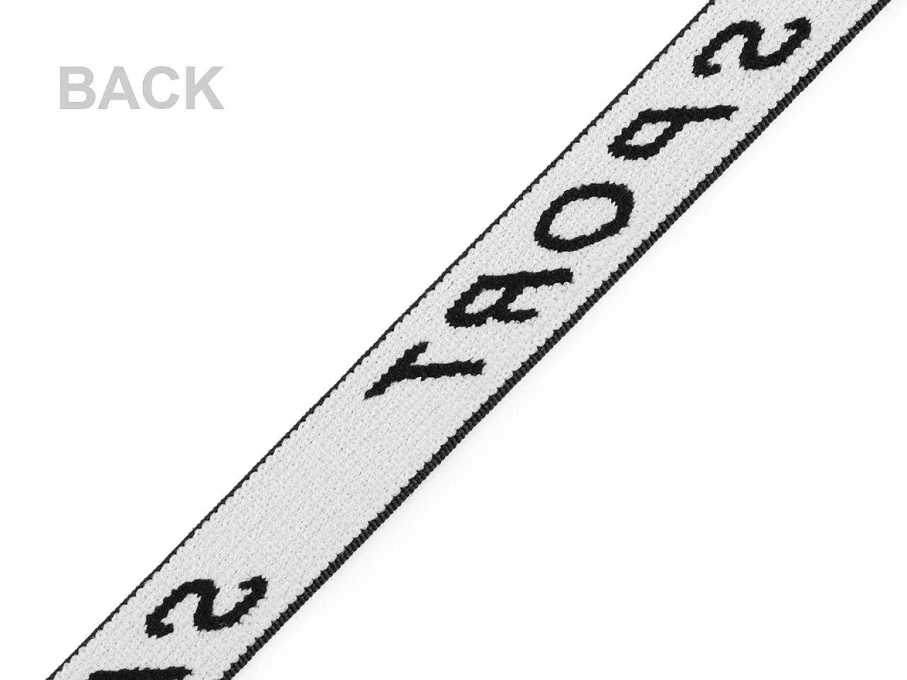 Élastique avec inscription SPORT - 1.5 cm - blanc – disponible chez Šarlotes audumi