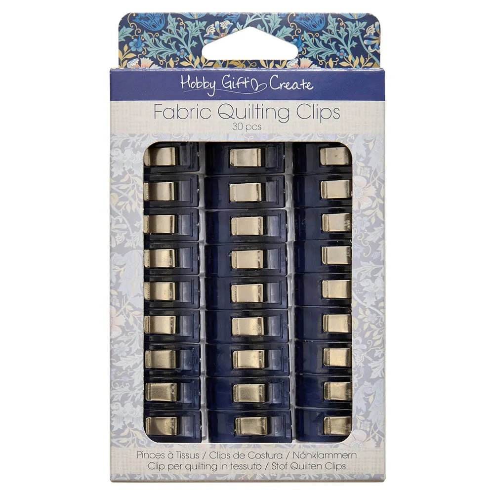 Image with Hobby Gift Create QuiltClip fabric clips 26x10 mm, 30 pcs. available at Charlotte's Fabrics