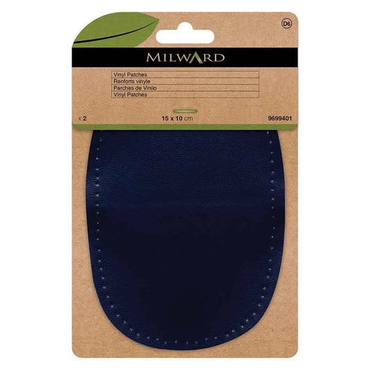 Ielāpi apģērbam mākslīgās ādas Milward 10x15cm - tumši zils