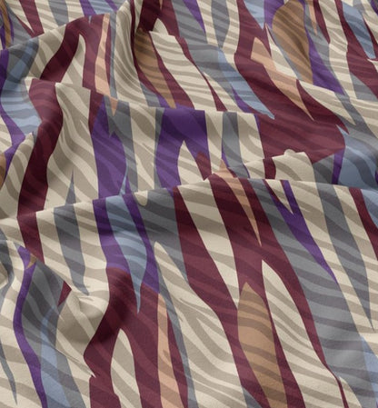 Tissu 100 % viscose à motif abstrait dans des tons lilas 125 g/m²