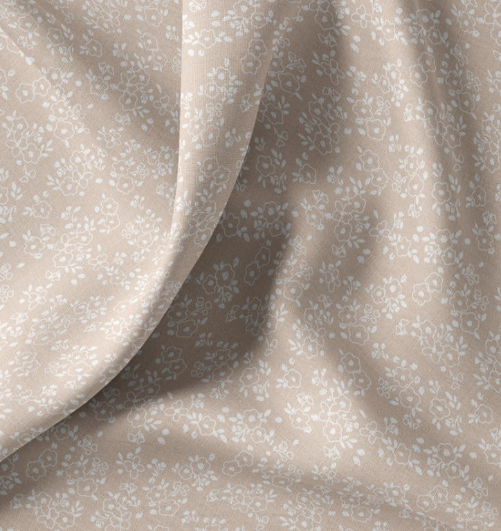 Poplin with small flowers on beige