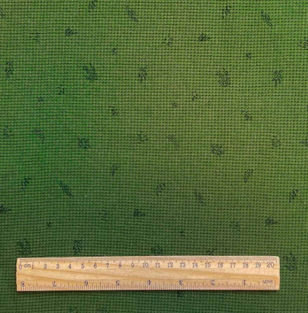Jersey en coton gaufré – vert kaki à motif fin 220 g/m²