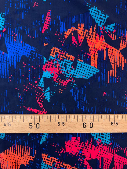 Image of Italian multicolored polyester-elastane jersey fabric for sports | 210 g/m², 135 cm – available at Charlotte's Fabrics