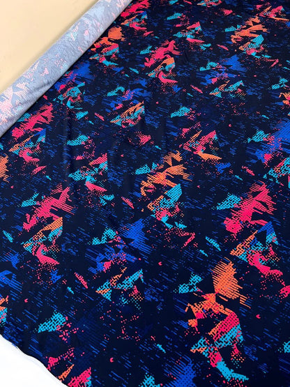 Image of Italian multicolored polyester-elastane knitted fabric for sports | 210 g/m², 135 cm – available at Šarlotes audumi