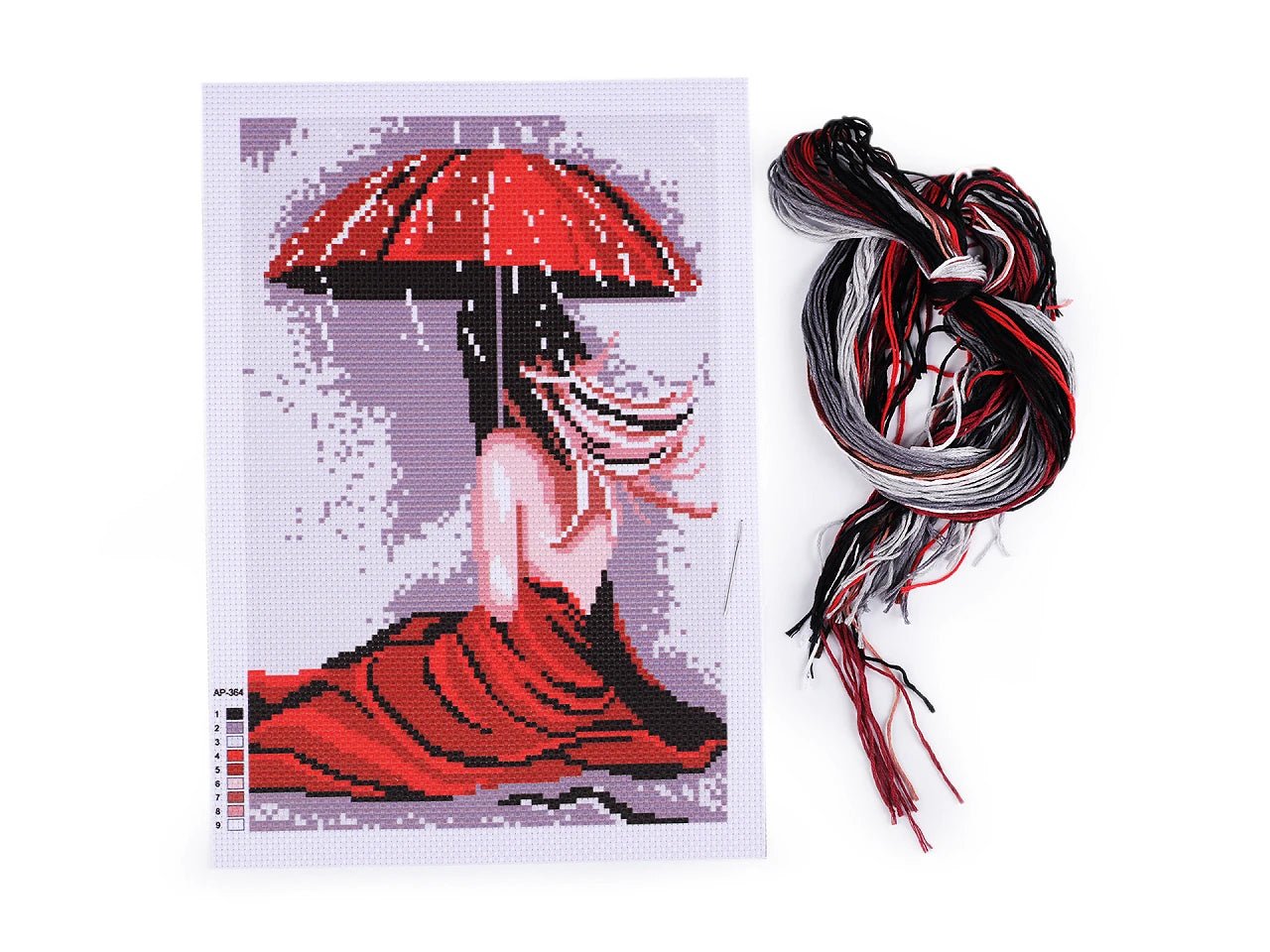 Image avec kit de broderie (21 × 29,5 cm) – disponible chez Šarlotes audumi