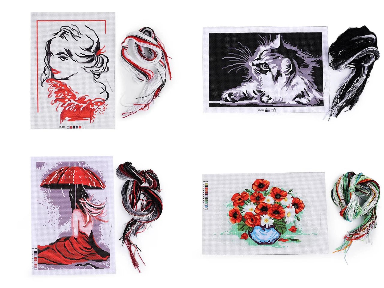 Image du kit de broderie (21 × 29,5 cm) – disponible chez Šarlotes audumi