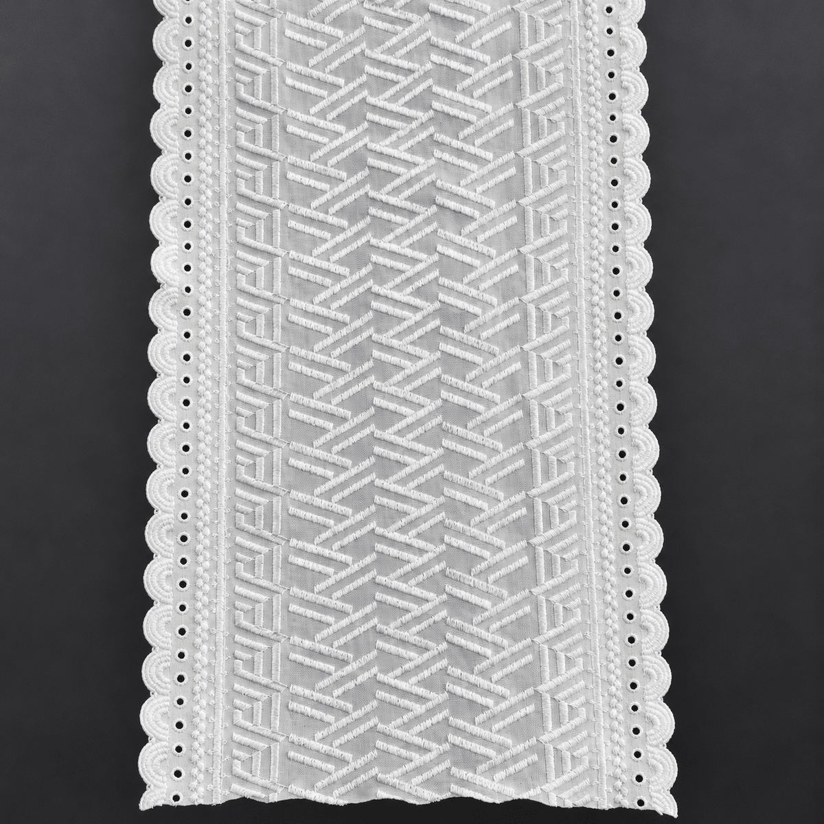 Image of embroidered lace, 22 cm, vanilla white – available online at Šarlotes audumi