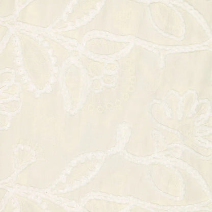 Image of embroidered cotton fabric with pattern - butter tone 145 g/m² – available at Šarlotes audumi