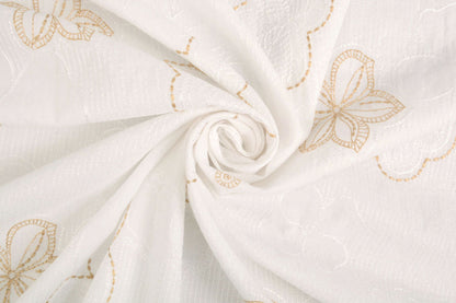 Tissu en coton brodé - fleurs 110 g/m²