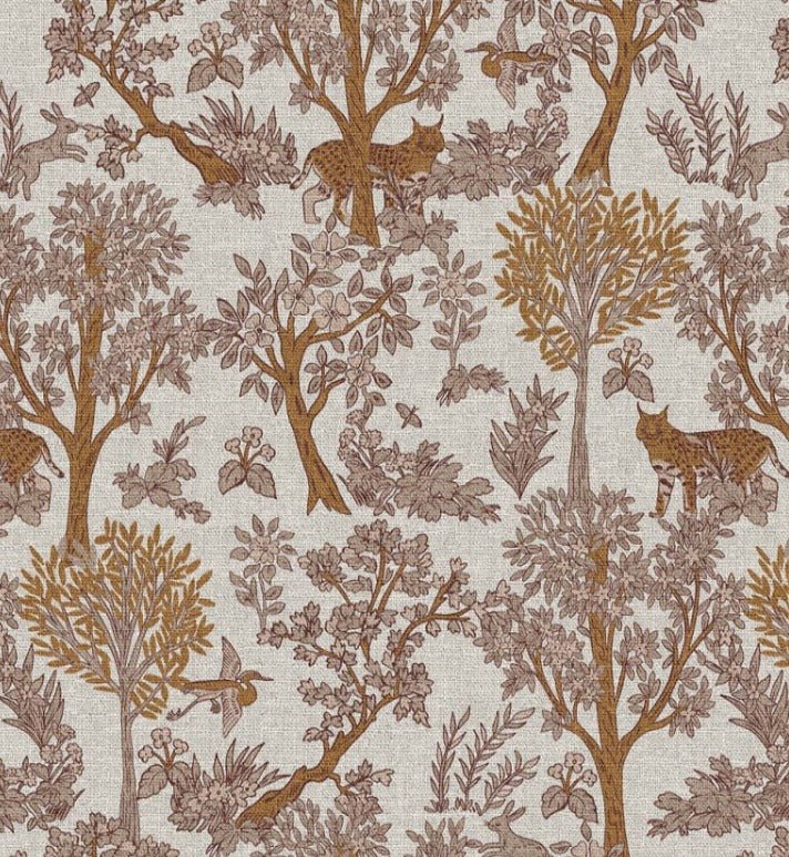 Image with canvas fabric - lynx in the forest 200 g/m² – available at Šarlotes audumi