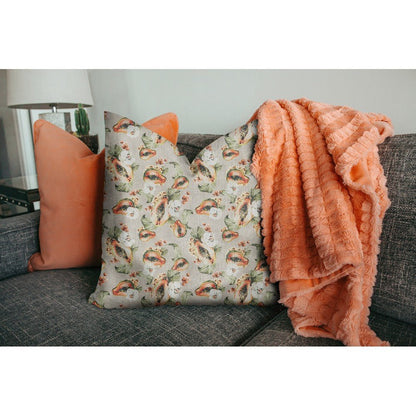 Canvas fabric - passion fruit and orchids 190 g/m²