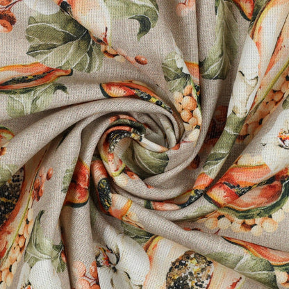 canvas fabric - passion fruit and orchids 190 g/m²