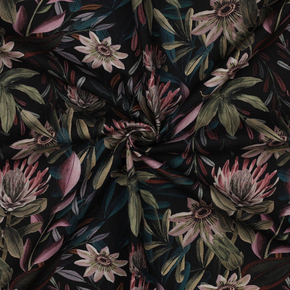 Image with canvas fabric - flowers 225 g/m² – available at Šarlote Fabrics