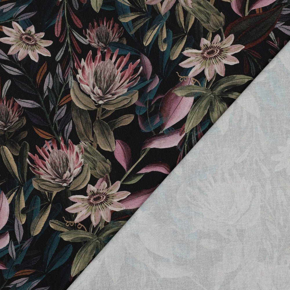 Image with canvas fabric - flowers 225 g/m² – available at Šarlotes audumi