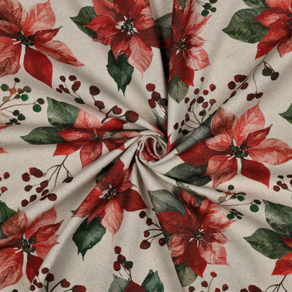 Image du tissu canvas étoile de Noël – disponible en ligne chez Šarlotes audumi