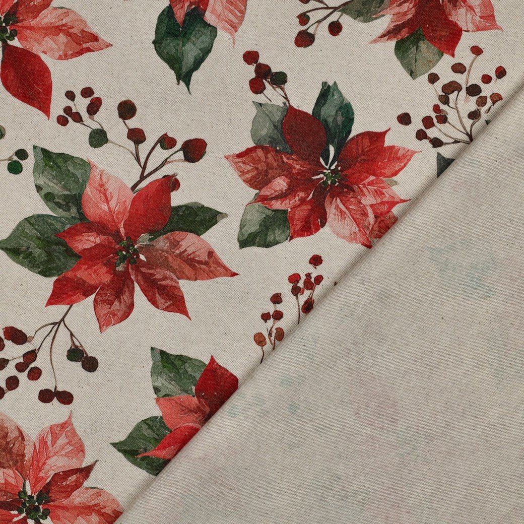 Image avec tissu en canvas - étoile de Noël – disponible en ligne chez Tissus Charlotte