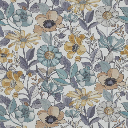 Toile à fleurs bleues 225 g/m²