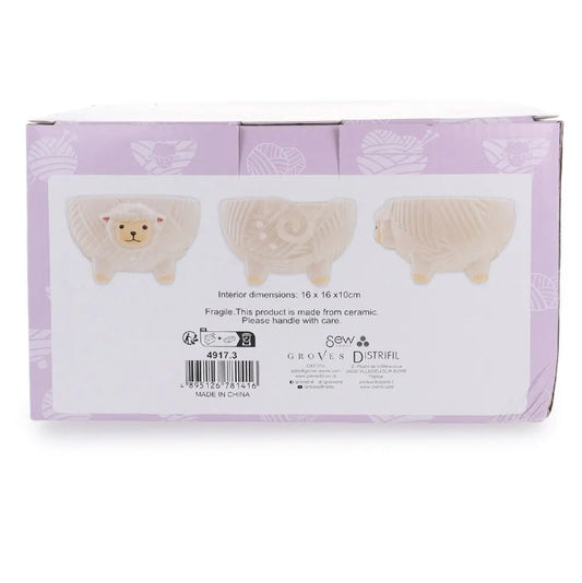 Bol à laine en céramique, mouton blanc Sew Tasty – disponible chez Charlotte Tissus