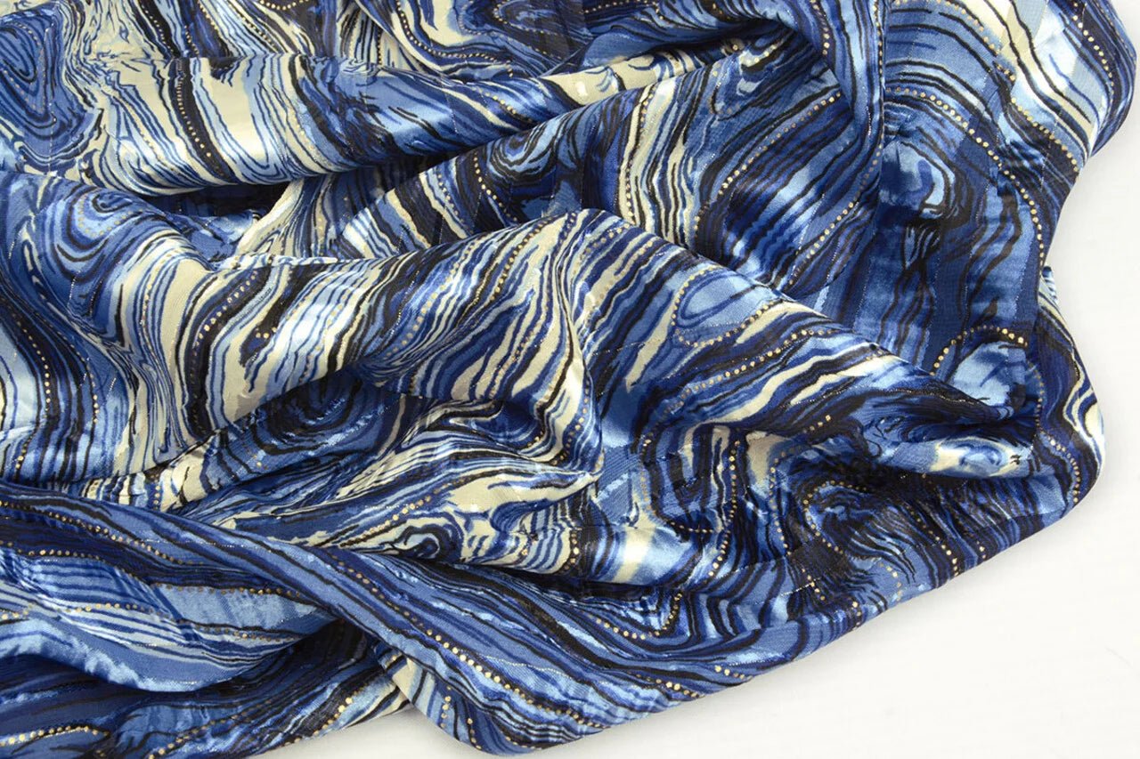 Image of dress fabric with a metallic effect - starry sky 110 g/m² – available at Šarlotes audumi
