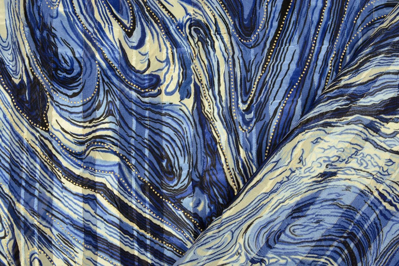 Image of dress fabric with metallic effect - night sky 110 g/m² – available at Charlotte's Fabrics