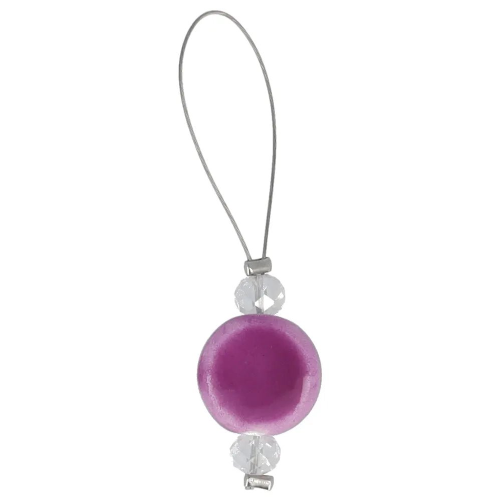 Bild mit KnitPro Zooni Strickmaschenmarkierer mit violetter Perle – 10 Stück – online bei Šarlotes audumi erhältlich