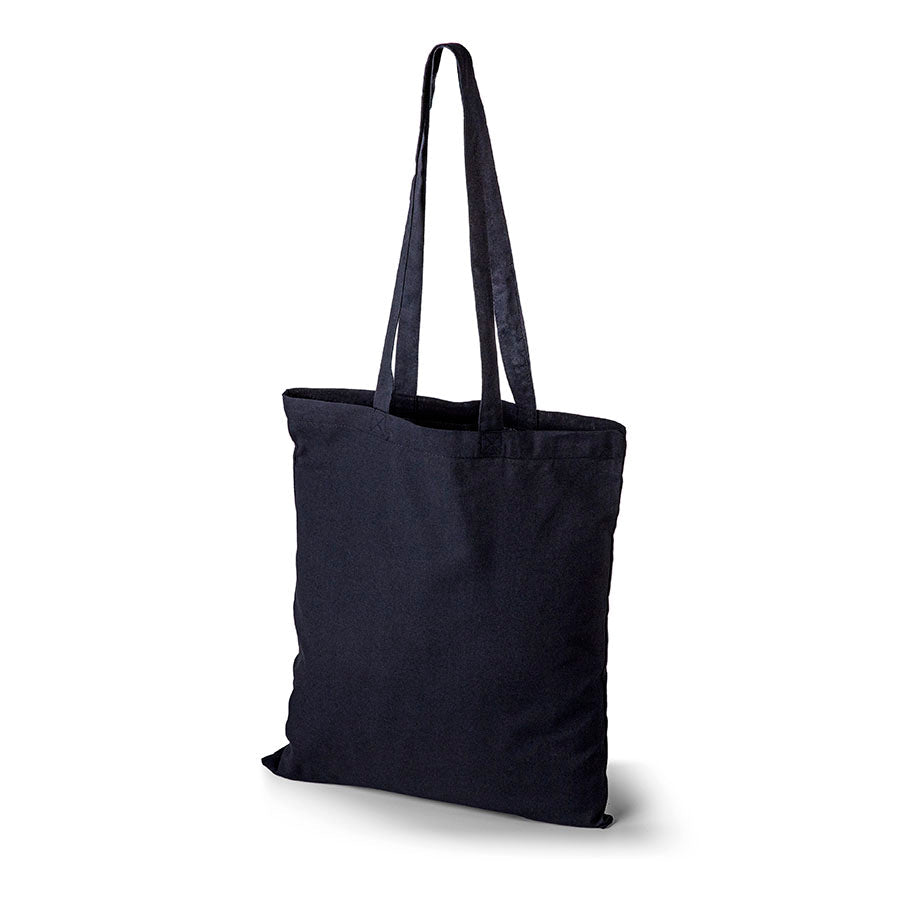 Image of a cotton fabric bag 38 x 42 cm 140 g/m² with long handles - black – available at Šarlotes audumi