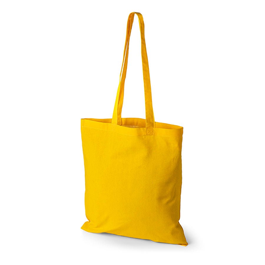 Image of a cotton tote bag with long handles 38 x 42 cm 140 g/m² - yellow – available at Šarlotes audumi