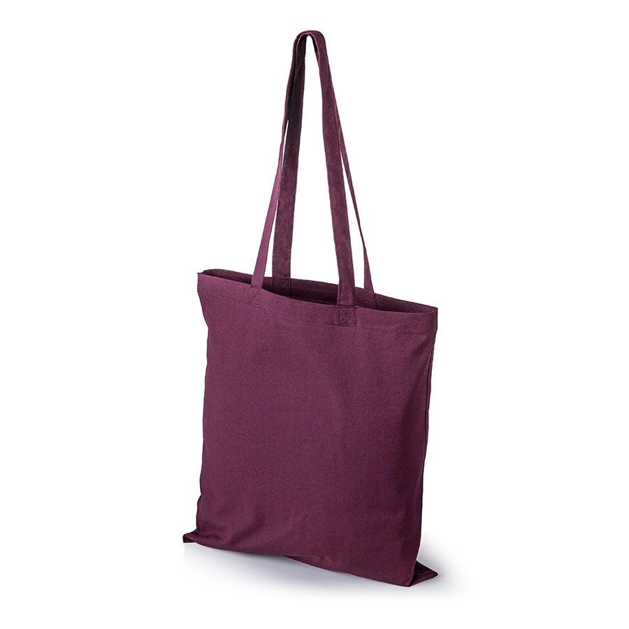 Image of a cotton fabric bag with long handles, 38 x 42 cm, 140 g/m² - wine tone – available at Charlotte Fabrics