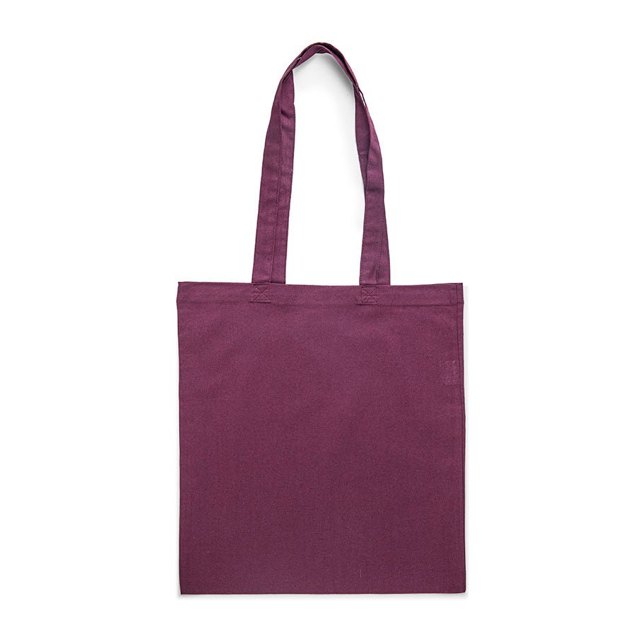 Image of a cotton fabric bag with long handles 38 x 42 cm 140 g/m² - wine-colored – available at Šarlotes audumi