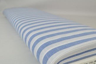 Tissu en coton à rayures bleu clair 150 g/m²