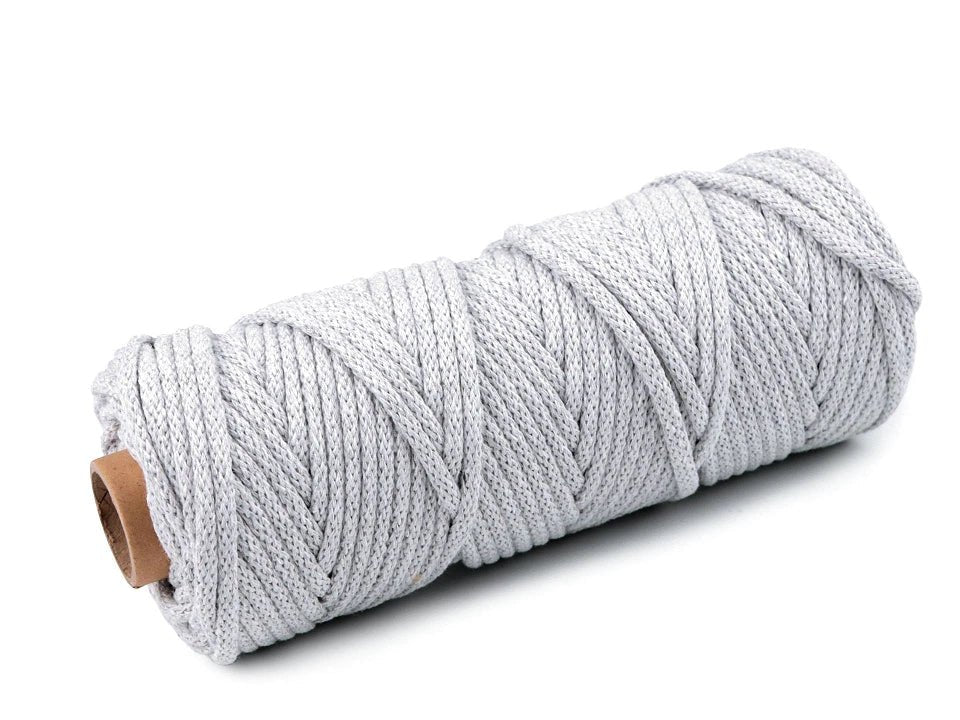 Cordon en coton 5 mm - gris très clair