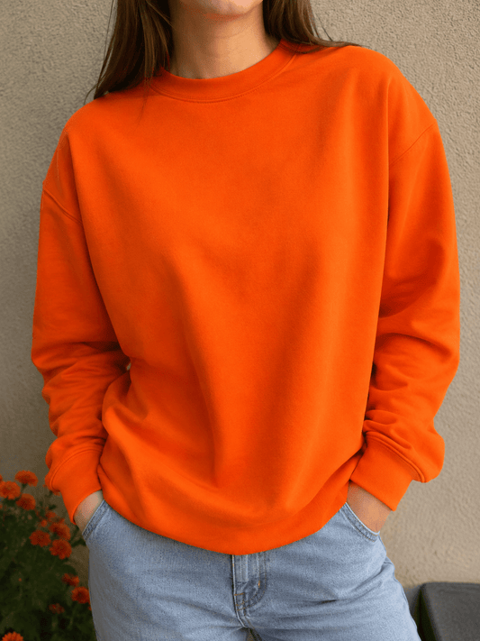Image of cotton loopback knit, carrot orange, 230 g/m² – available online at Šarlotes audumi