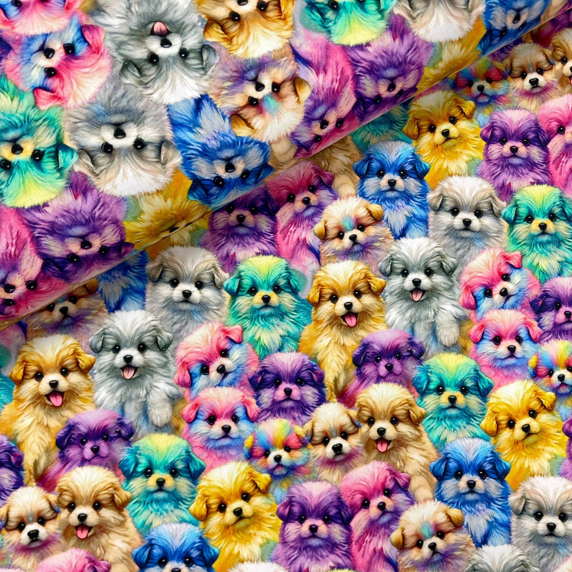 Cotton loopback knit - puppies 260 g/m²