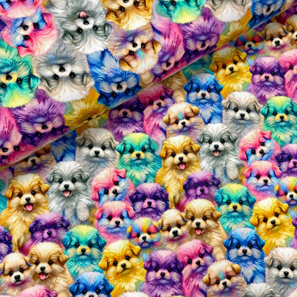 Cotton loopback knit - puppies 260 g/m²