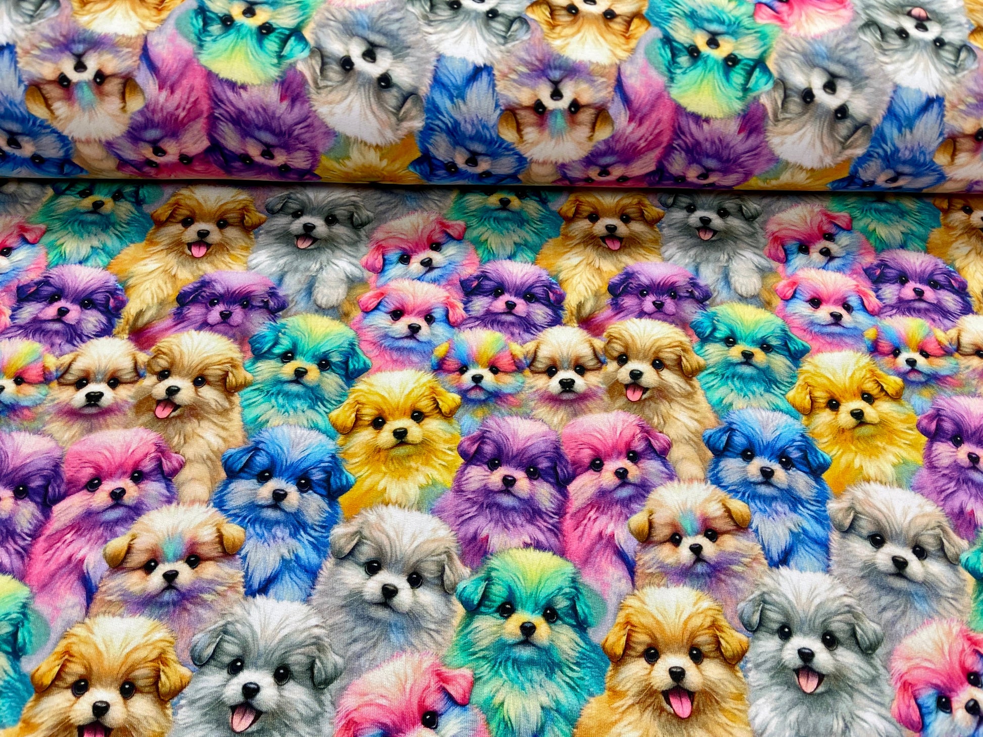 Cotton loop knit - puppies 260 g/m²