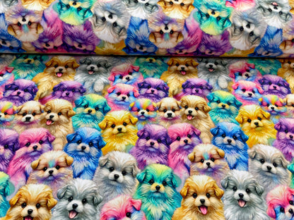 Cotton loop knit - puppies 260 g/m²