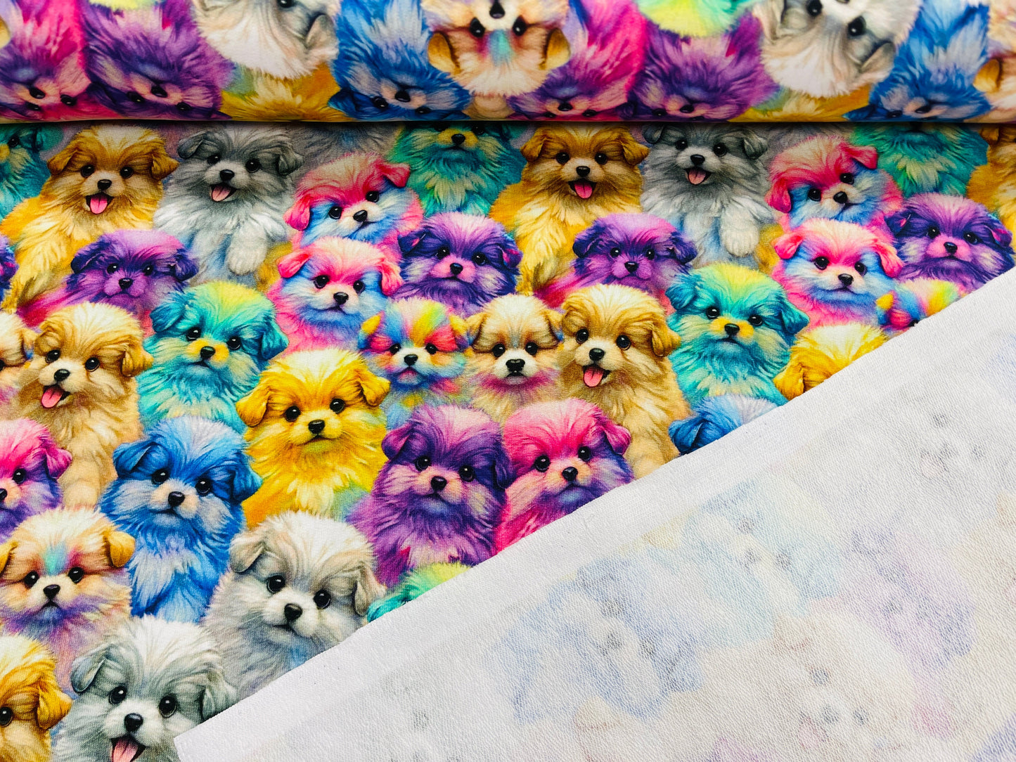 Cotton loopback knit - puppies 260 g/m²