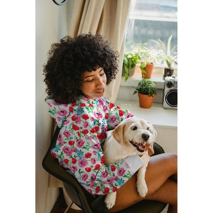 Cotton loopback knit - poppies 230 g/m²