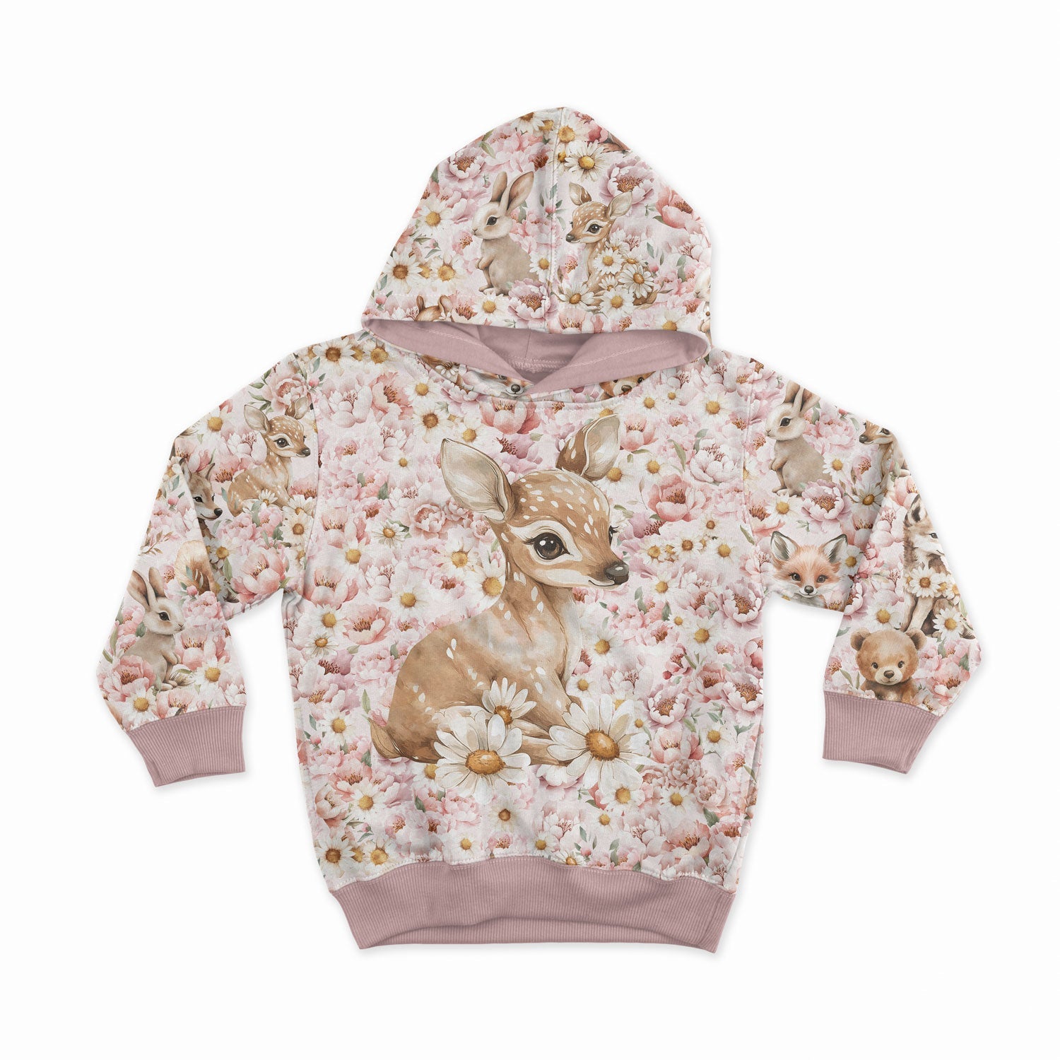 Image of cotton loopback jersey - daisies and peonies 250 g/m² | Design - 05 – available at Šarlotes audumi