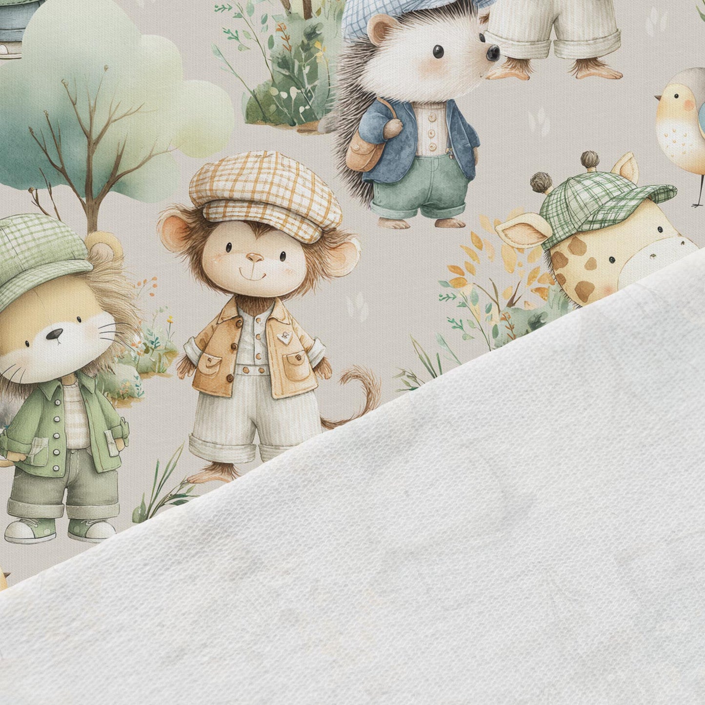 Image of cotton loopback knit - Little Explorers Safari 250 g/m² – available at Šarlotes audumi