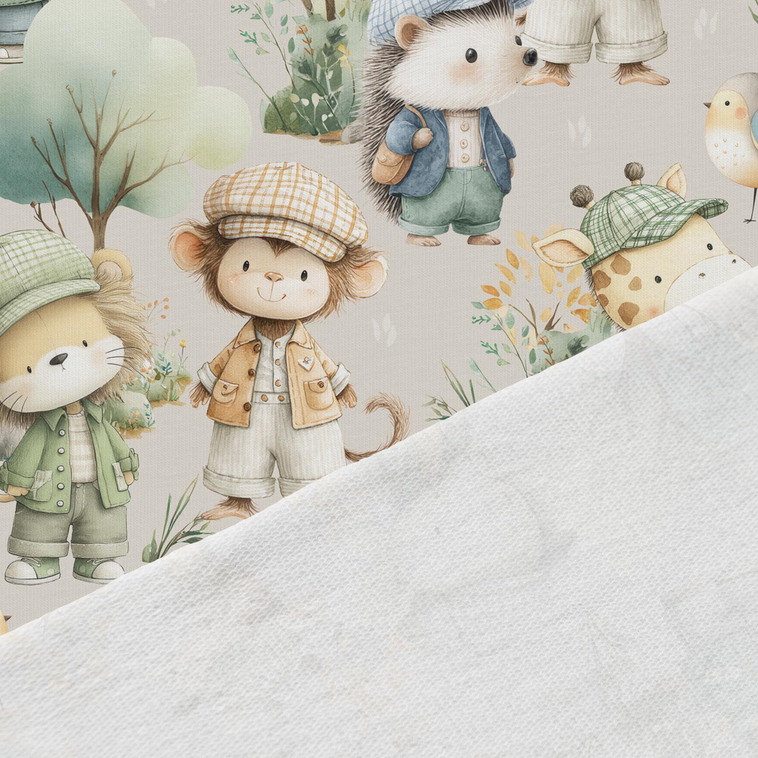 Image of cotton loopback knit - Little Explorers Safari 250 g/m² – available at Šarlotes audumi