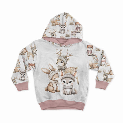 Image of cotton loopback knit - forest dwellers in the snow 250 g/m² – available at Šarlotes audumi