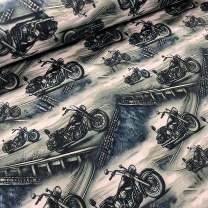 Cotton loopback knit - motorcycles 260 g/m²