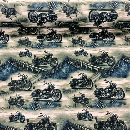 Cotton loopback knit - motorcycles 260 g/m²