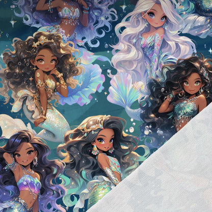 Cotton loopback jersey - mermaids 260 g/m²