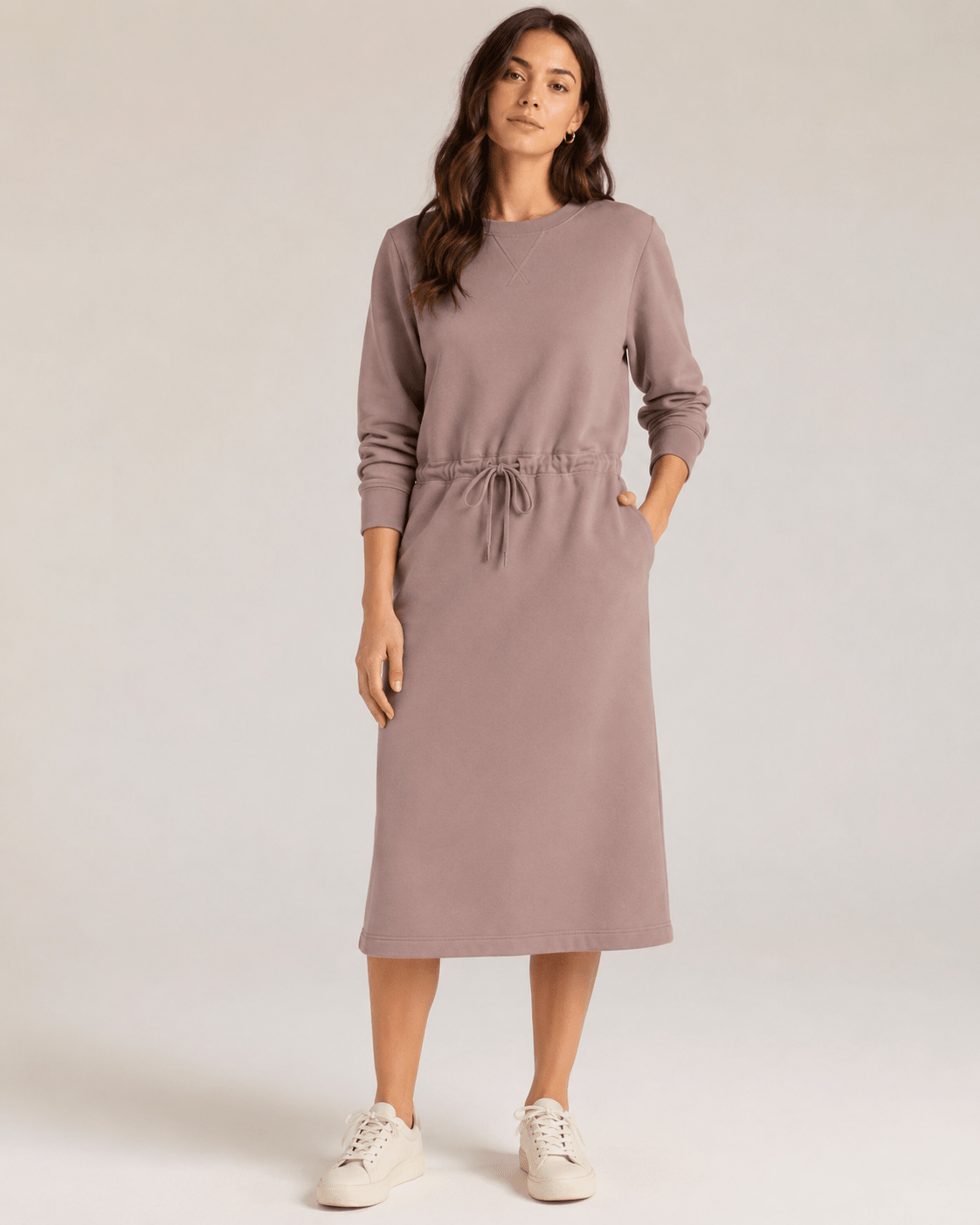 Image with cotton loopback knit in pastel pink – available online at Šarlotes audumi