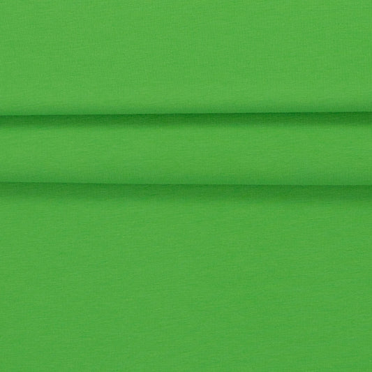 Image of cotton loopback knit, spring green, 230 g/m² – available online at Šarlotes audumi