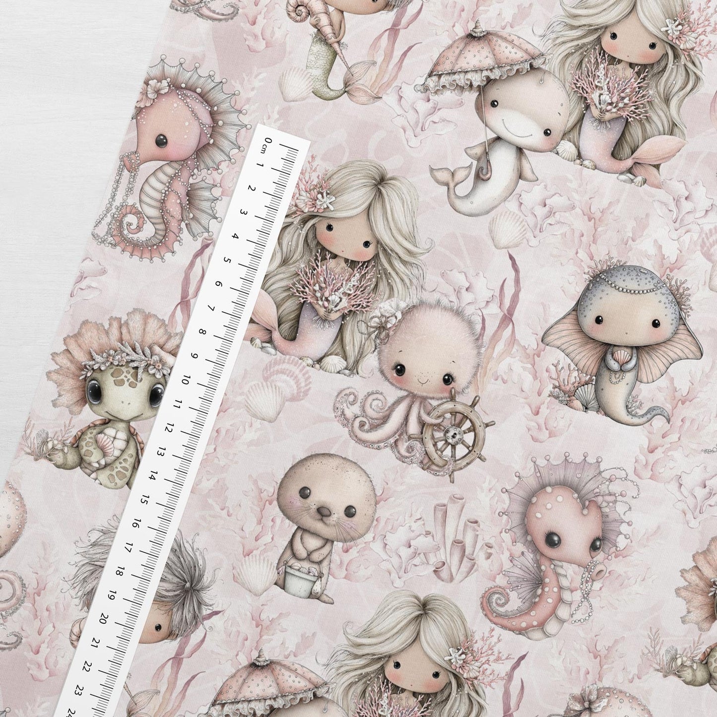 Image of cotton loopback jersey - pearl ocean 250 g/m² | Design - 16 – available at Charlotte's Fabrics
