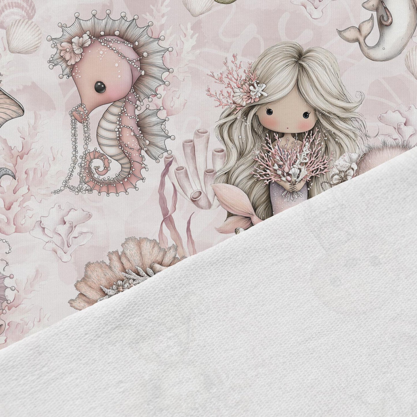 Image of Cotton loopback jersey - pearl ocean 250 g/m² | Design - 16 – available at Šarlotes audumi